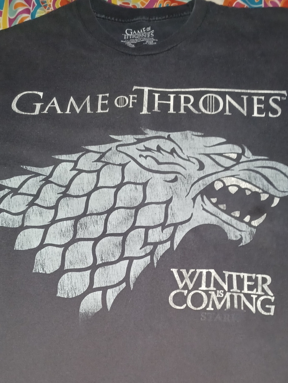 Vintage Game Of Thrones  Winter Coming Blk Tshirt Sz Large